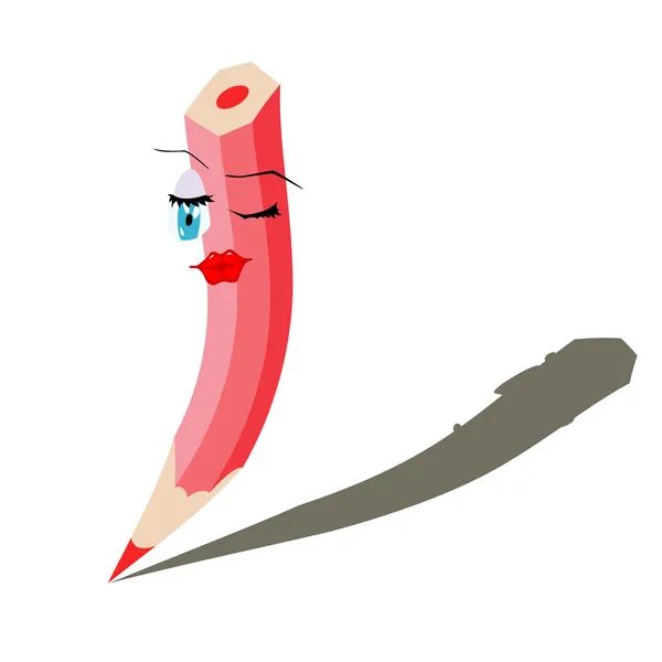Clignotant crayon rose — Image vectorielle