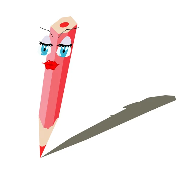Karikatur Mädchen Bleistift — Stockvektor