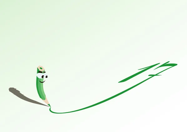 帕特里克 · 绿色铅笔 — 图库矢量图片