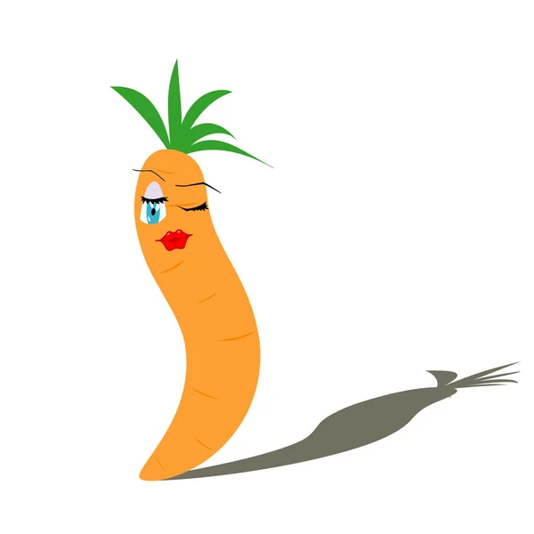 Knipogend cartoon wortel — Stockvector