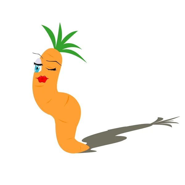 Flirting cartoon carrot — Stock Vector
