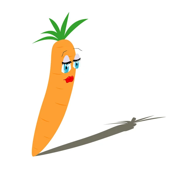 Triest cartoon wortel — Stockvector