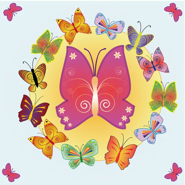 Vector background with butterflies — Stock Vector