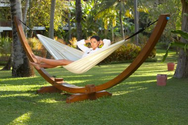 Woman on hammock clipart