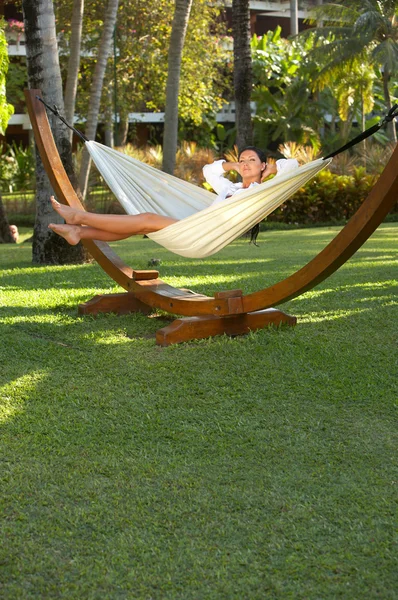 stock image Woman on hammock