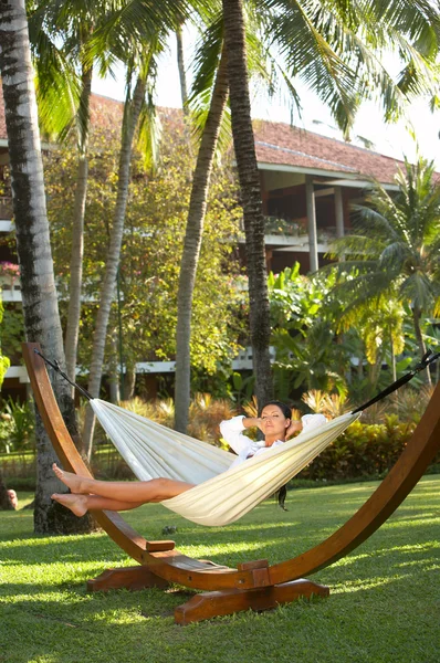 stock image Woman on hammock