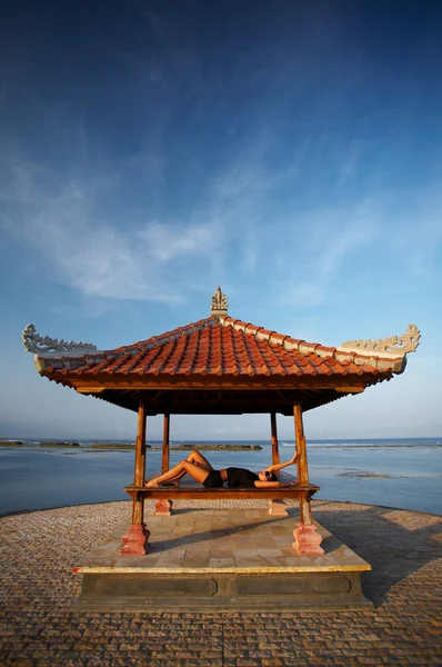 Stock image Woman at Bali seaside