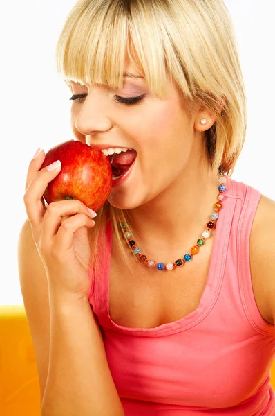 Mulheres felizes com frutas — Fotografia de Stock