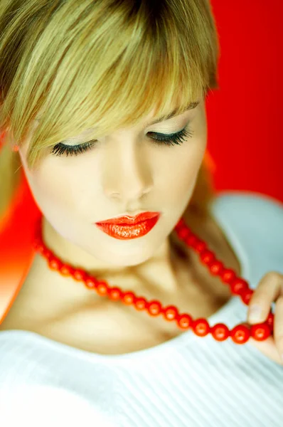 Red Beads — Stock Photo, Image