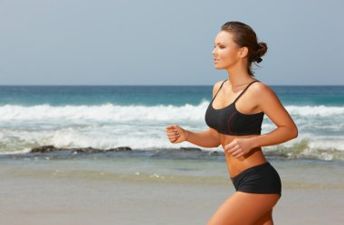 Fitness on beach clipart