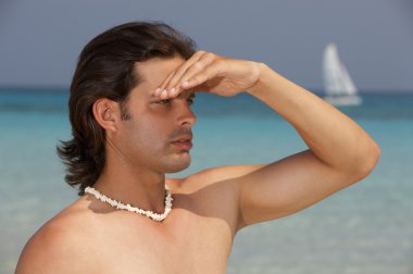 Man at the Beach clipart