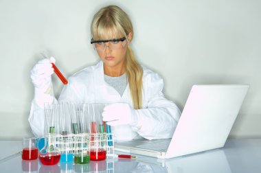 Female in lab clipart