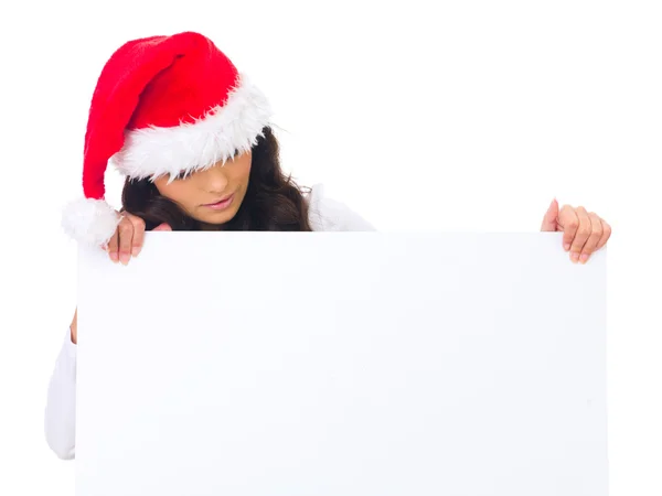 Chica de Navidad con tabla — Foto de Stock