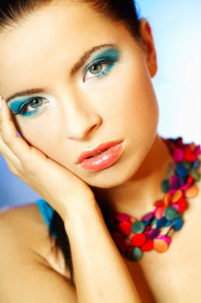 Blauwe make-up — Stockfoto