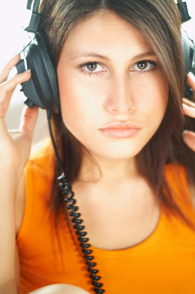 Σέξι κορίτσι με ακουστικά — Φωτογραφία Αρχείου