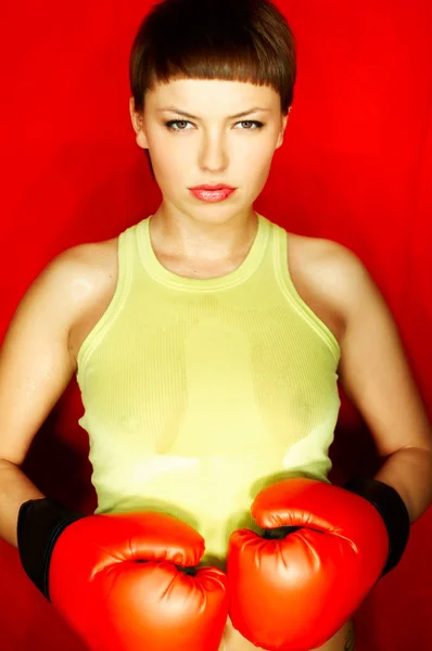 Boxeador vermelho — Fotografia de Stock