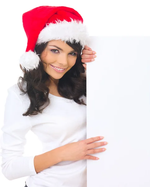 Christmas chick with board — Stock Photo, Image