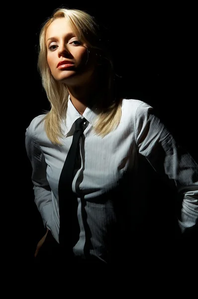 Blond modell affärskvinna — Stockfoto