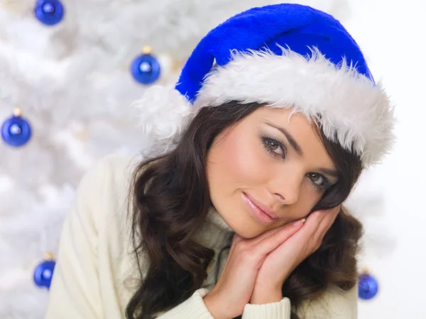 Chica de Navidad azul — Foto de Stock