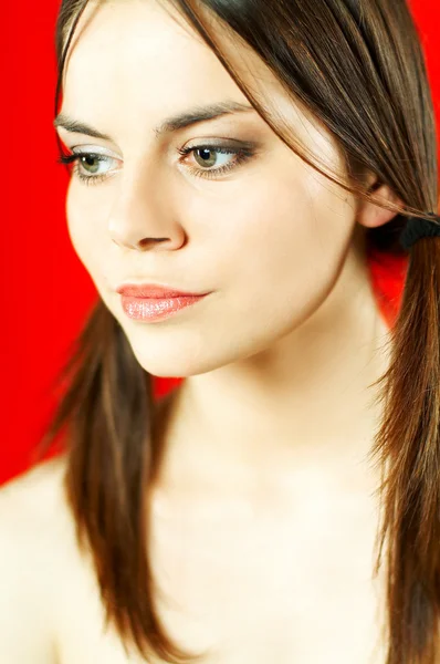 Barna modell-portré — Stock Fotó