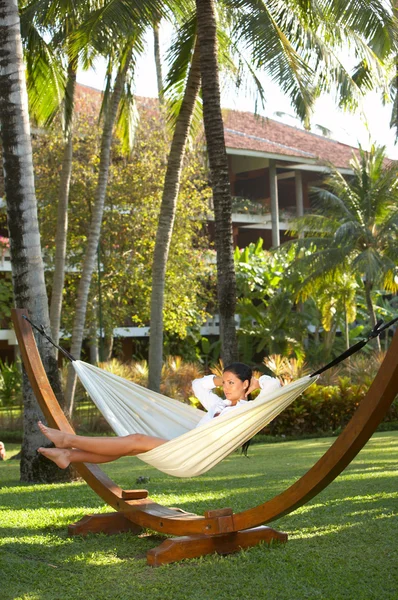 stock image Woman on hammock