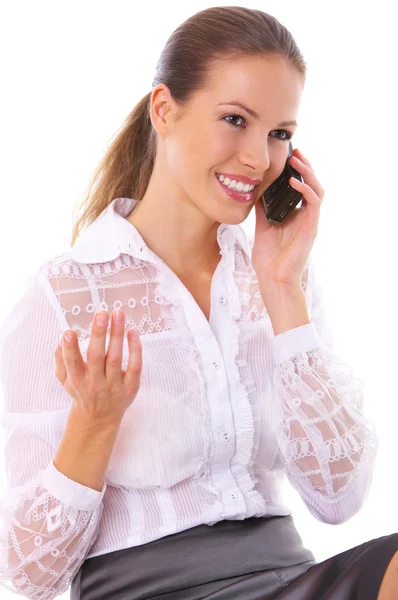 Affärskvinna i telefon — Stockfoto