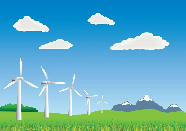 stock vector Wind turbines