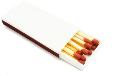 Matches opened box isolated white clipart