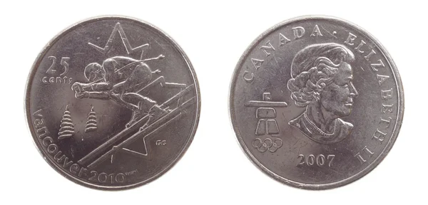 Kanadyjski 25 centów — Zdjęcie stockowe