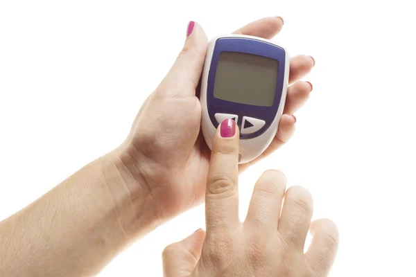 Оборудование для диагностики диабета - анализ сахара в крови — стоковое фото
