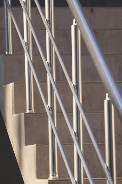 Big office building metal railing — Stock Photo, Image