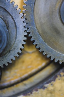 Closeup of two gears clipart