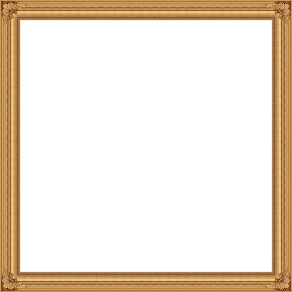 Golden Picture frame isolated white — Stock Photo, Image