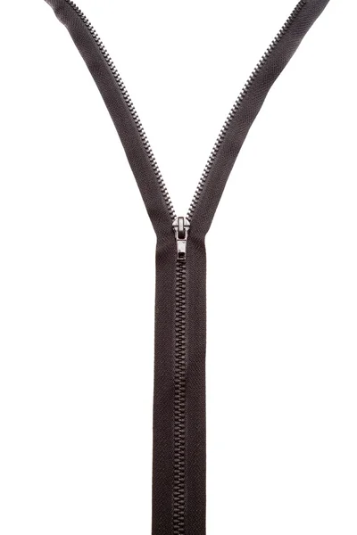 Black zipper isolated — Stock Photo, Image