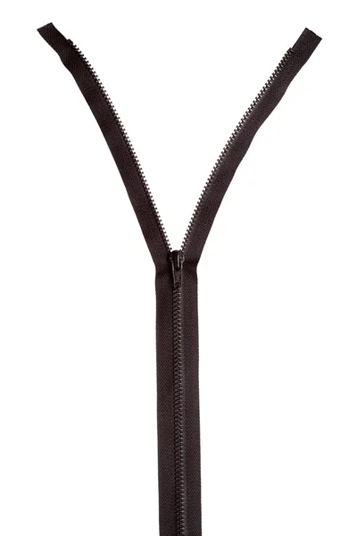 Black zipper isolated — Stock Photo, Image