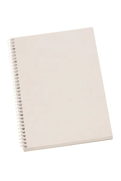 Notatnik biały na białym tle — Zdjęcie stockowe