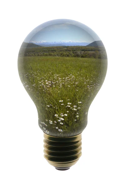 Lampe mit Landschaft — Stockfoto