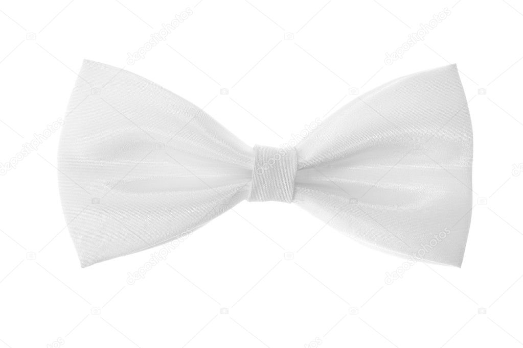 A white bow-tie on white background