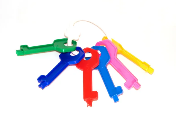 stock image Sheaf of toy multi-coloured keys