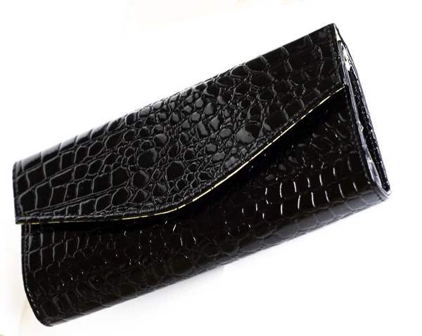 Stock image Graceful leather purse of black colour