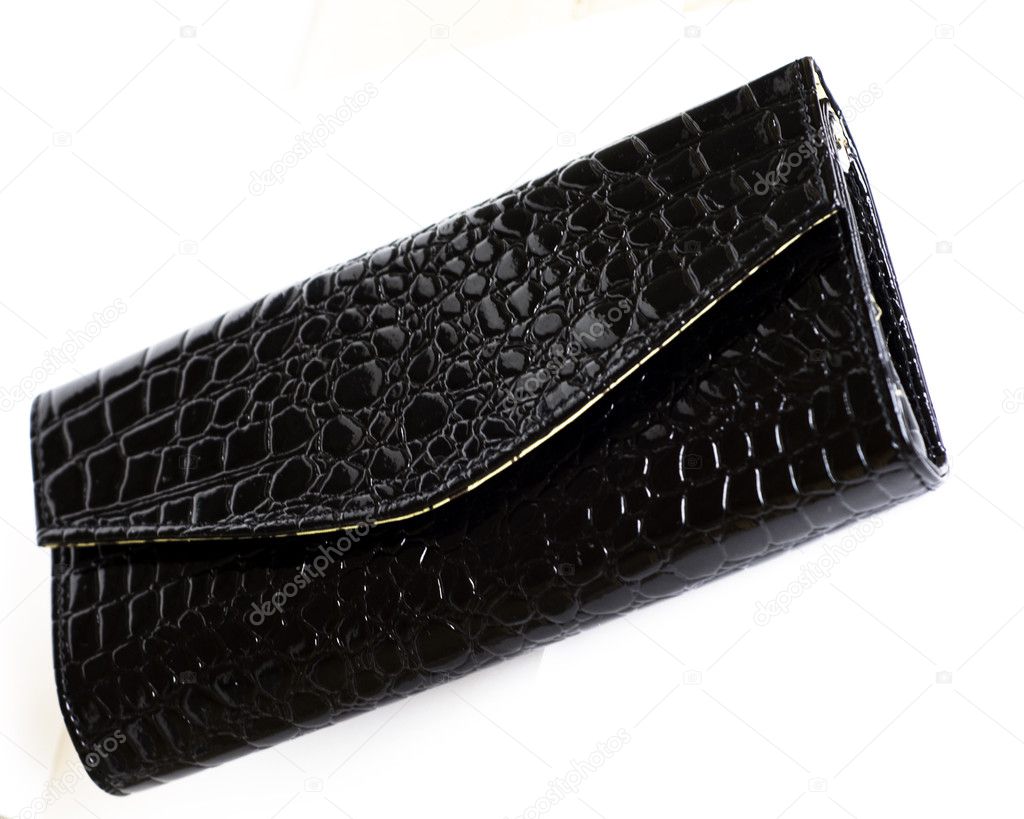 Graceful leather purse of black colour