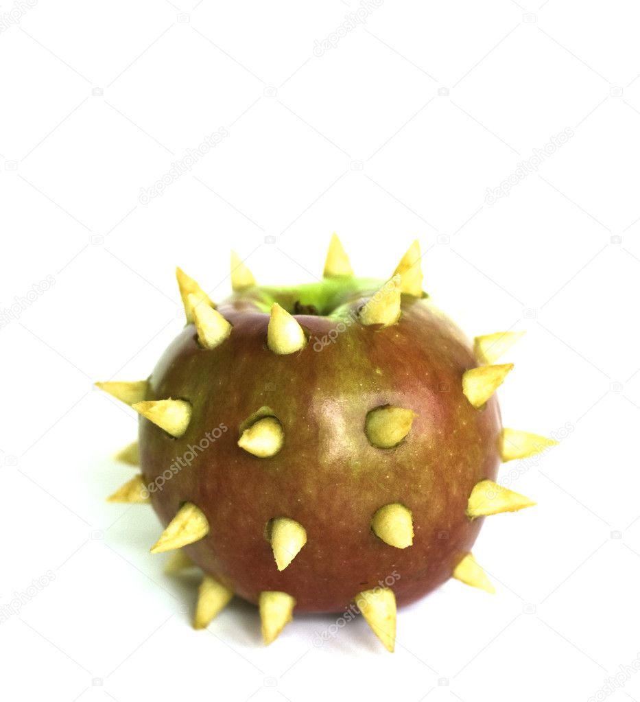 Prickly apple on a white background