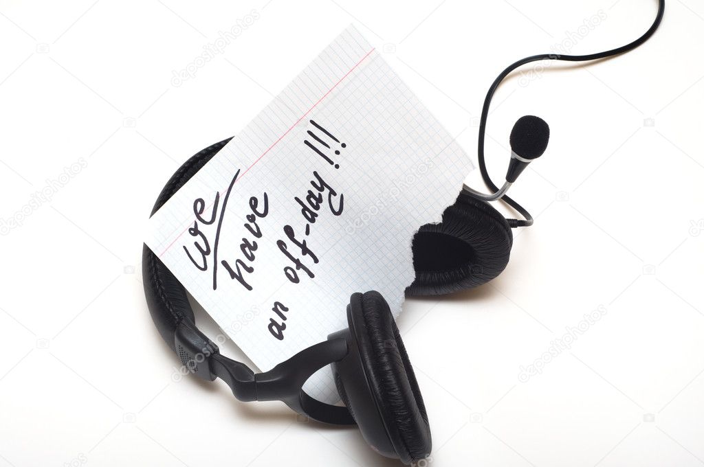 Letter with the text lays on ear-phones