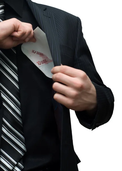 stock image Envelope with euro money in a pocket