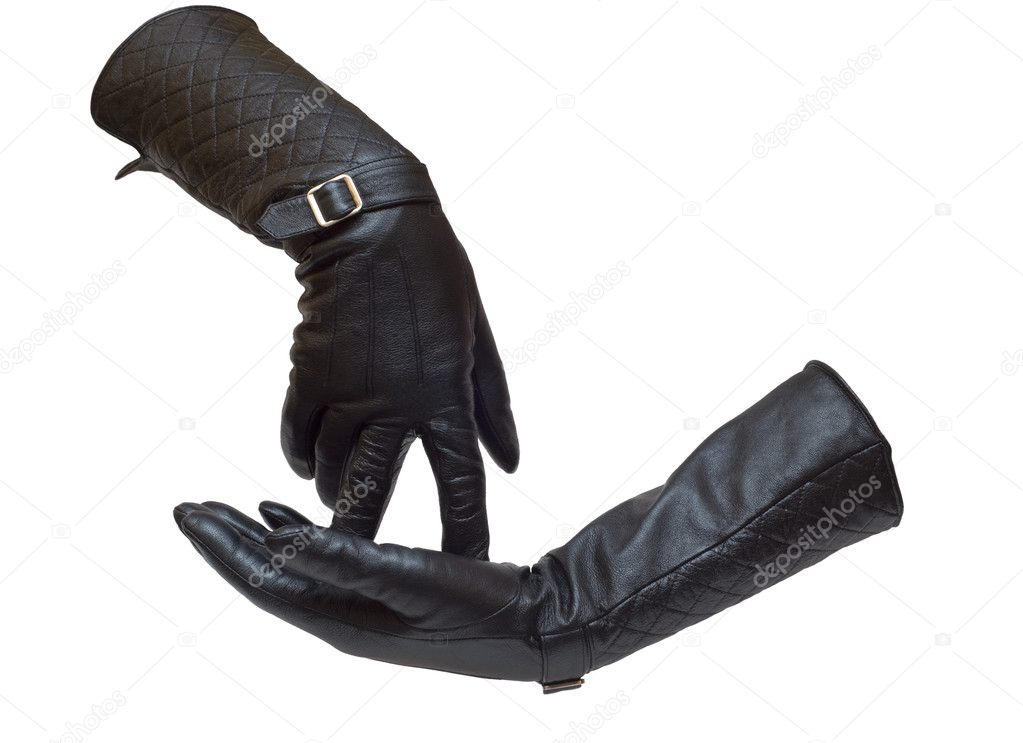 Two leather female gloves