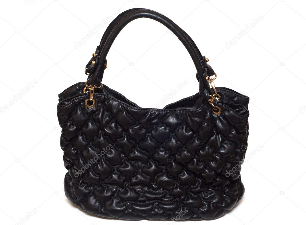 Leather female black bag an accessory