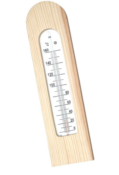 Wooden thermometer with Celsius scale — Stock Photo, Image