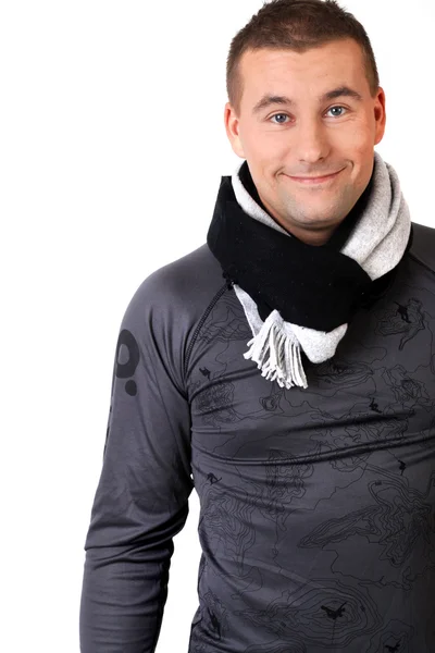 Téli öltözött fiatalember — Stock Fotó