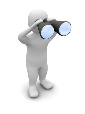 Man looking through binoculars clipart