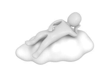 Man lying on cloud clipart
